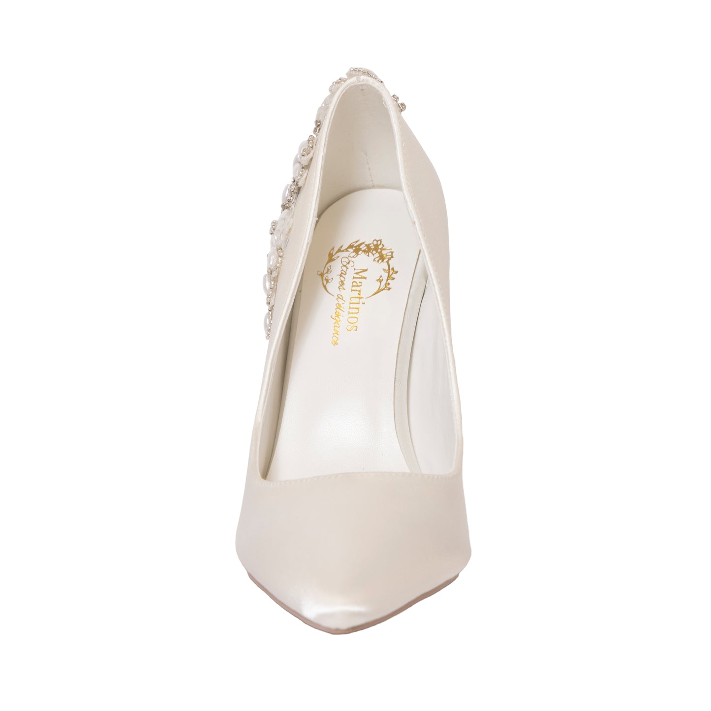 Martinos Bridal Shoes Erika (Embellished Satin Ivory Stiletto Pumps – Luxe Bridal Edition)