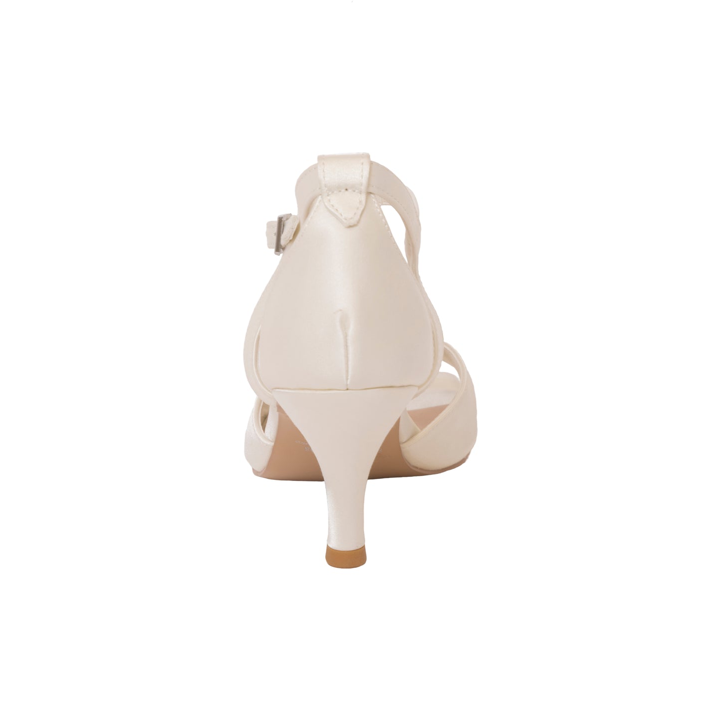 Martinos Bridal Shoes Lucy (Satin Ivory Square-Toe Mid-Heel Sandals – Modern Minimalist Bridal)